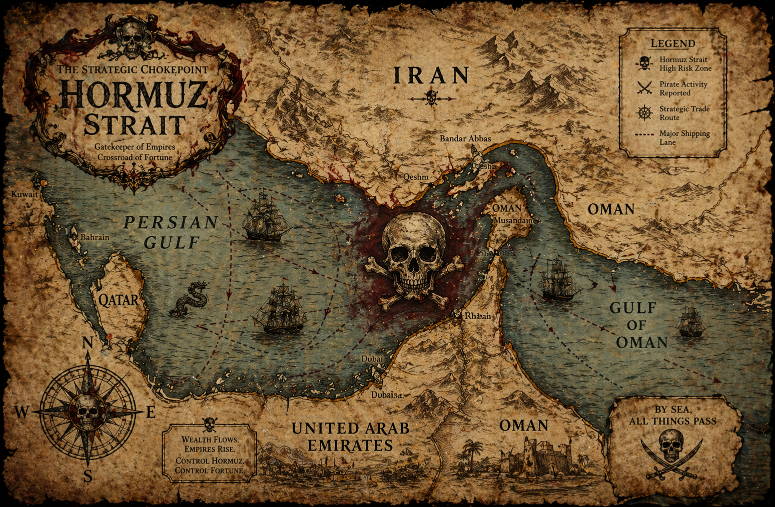 Navigational chart of the region